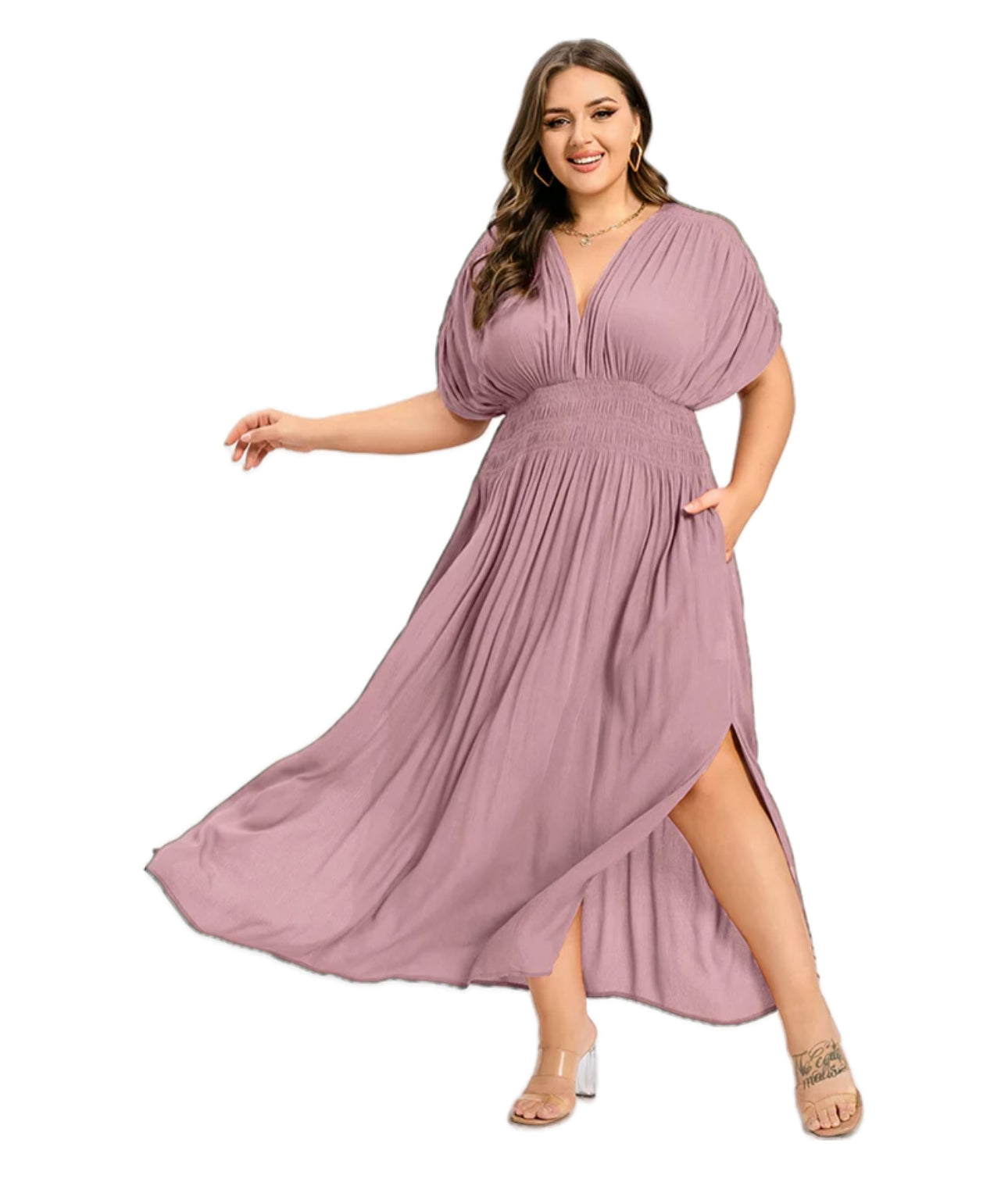 Ivyshape | Women's Chiffon Long Dress Side Slit