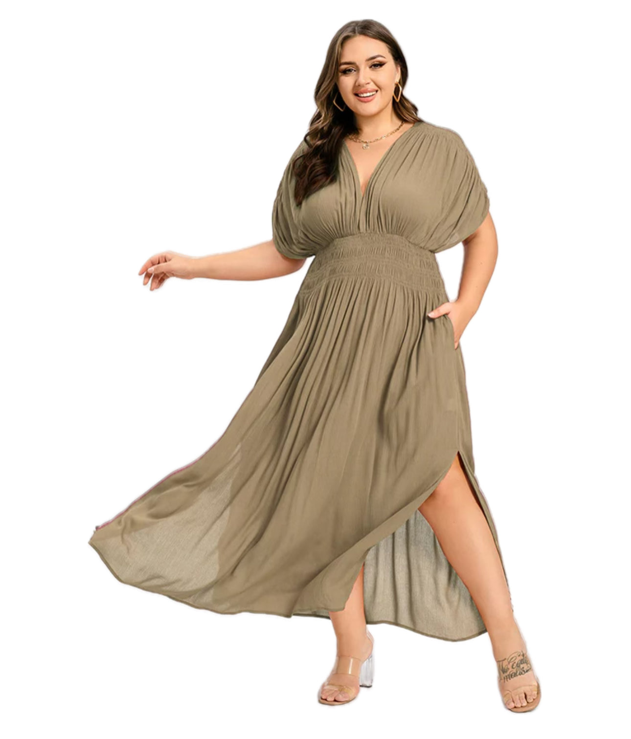 Ivyshape | Women's Chiffon Long Dress Side Slit