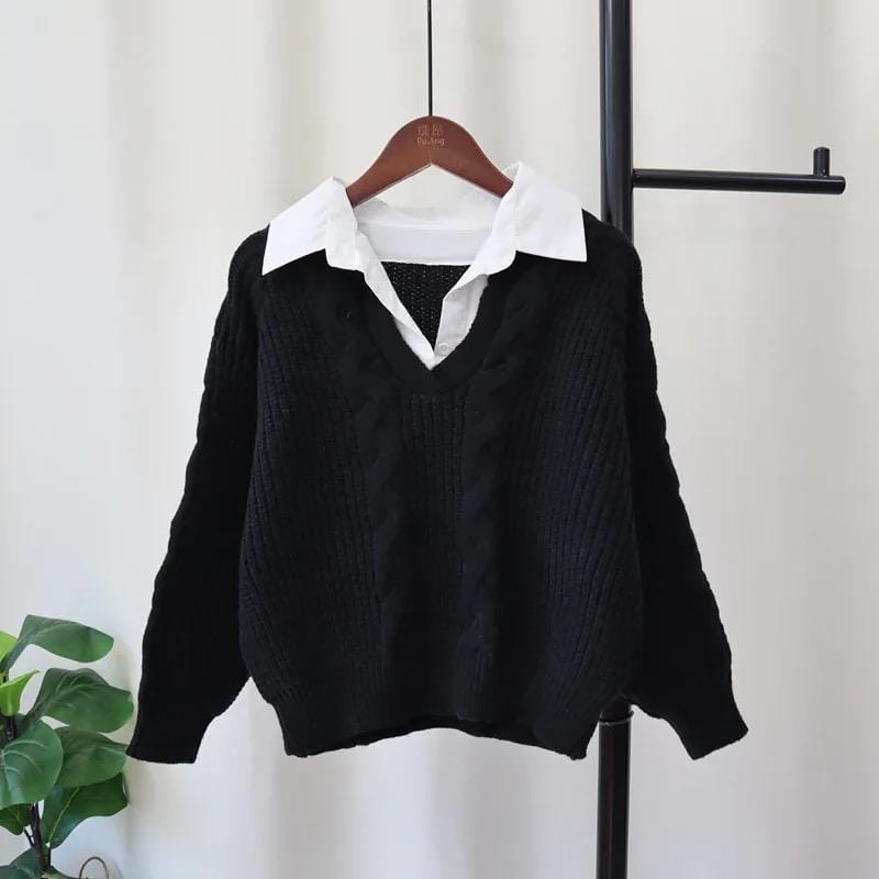 Ivyshape | Tops with Attached Sweater