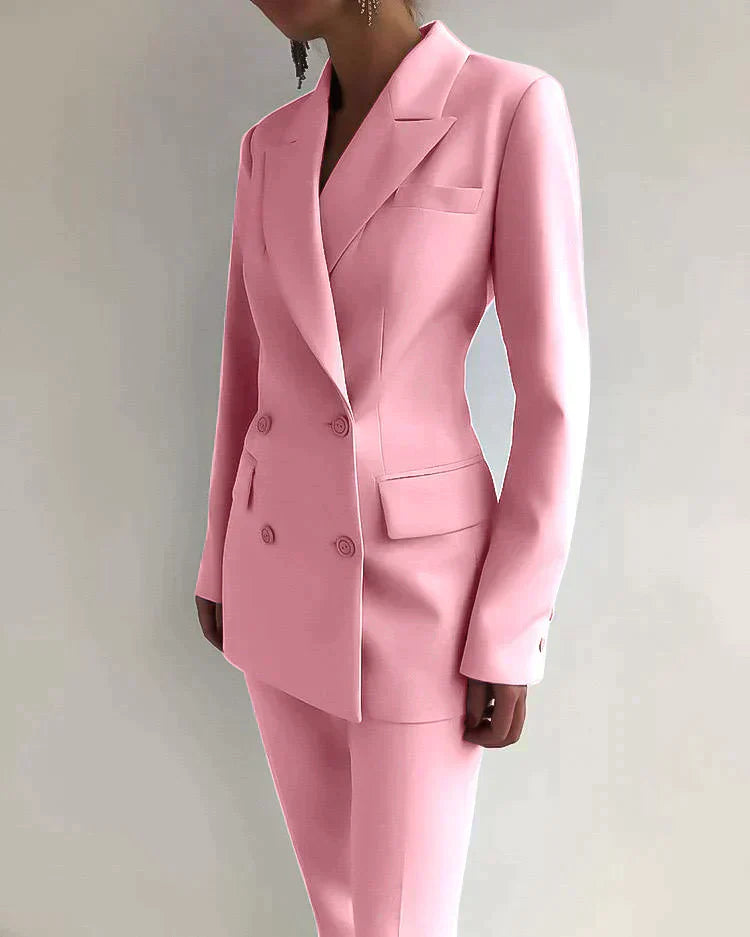 Ivyshape | Elegant Blazer & Pants Set for Women