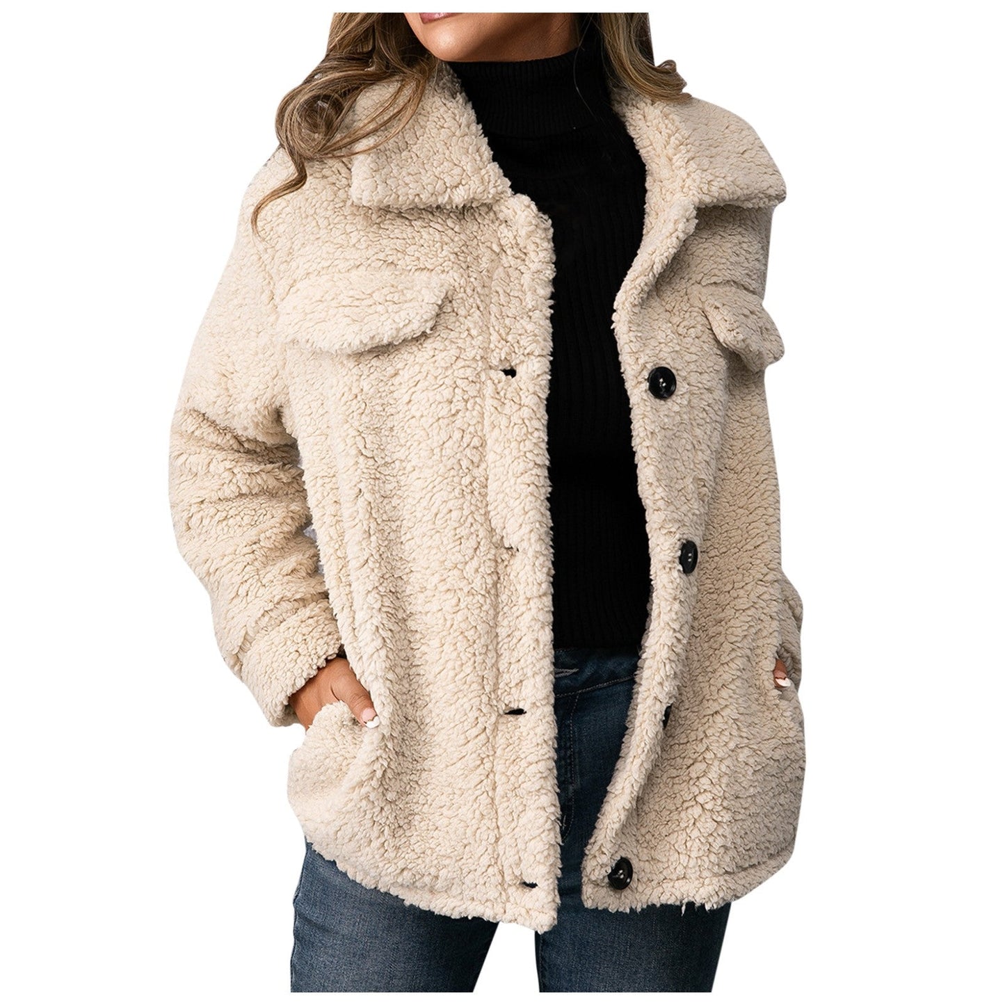 Ivyshape | Women's Teddy Jacket Made of Fleece