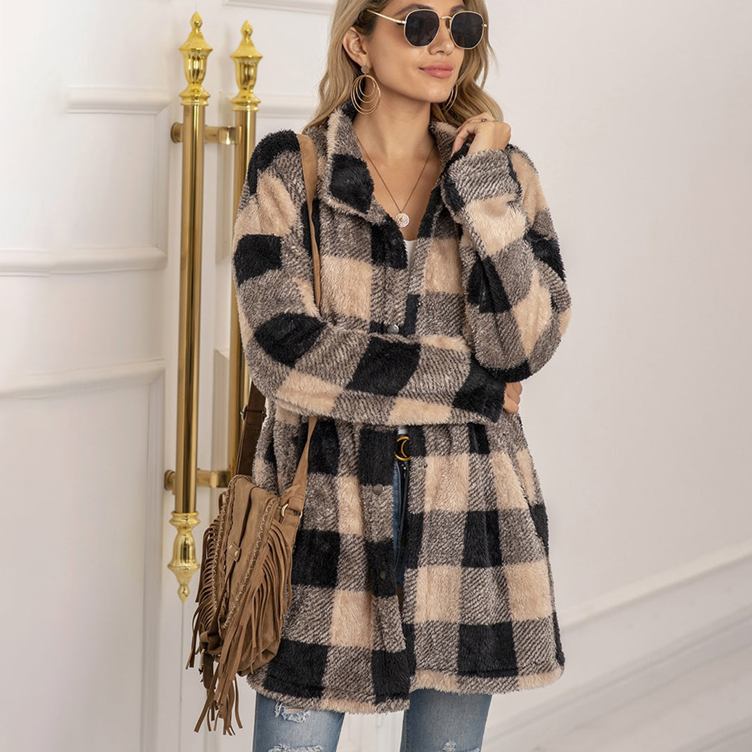 Ivyshape | Comfortable Checked Coat