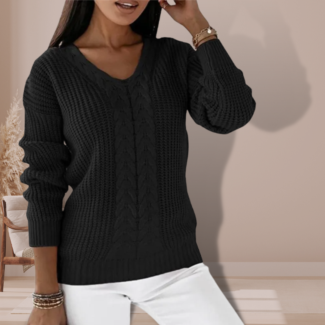 Ivyshape | Stylish V-Neck Knitted Winter Sweater