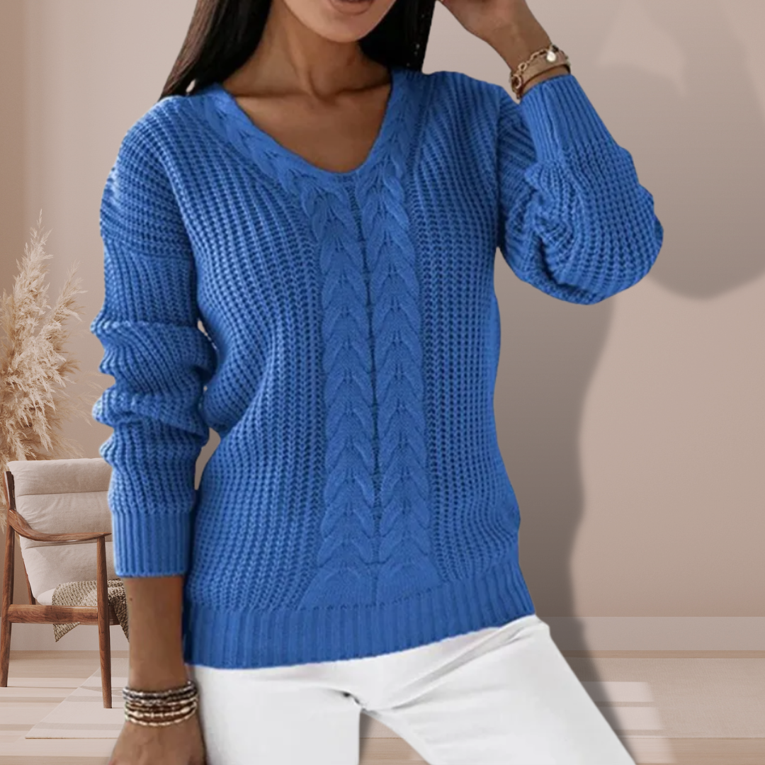 Ivyshape | Stylish V-Neck Knitted Winter Sweater