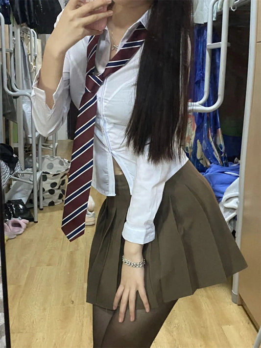 Slim Bowtie School Uniform Blouse