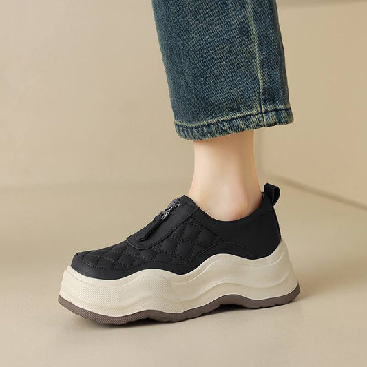 Thick Bottom Platform Zipper Sneakers for Women