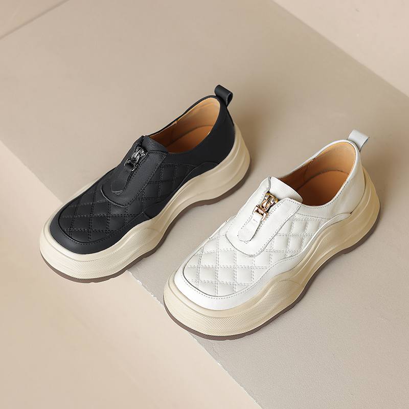 Thick Bottom Platform Zipper Sneakers for Women