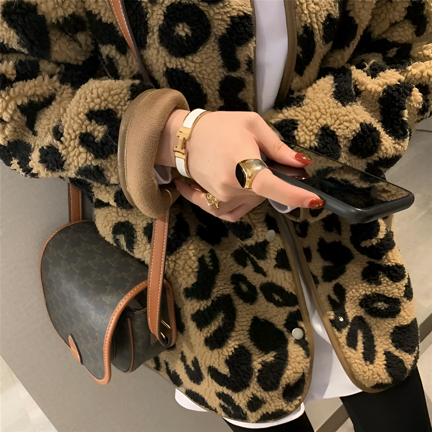 Ivyshape | Cozy & Chic Leopard Print Coat