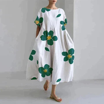 Elegant Floral Dress With Tummy Coverage