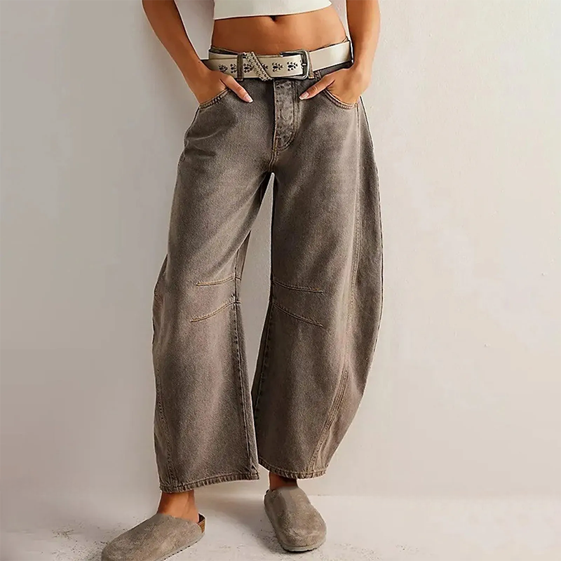 Ivyshape | Women's Wide Leg Pants Denim