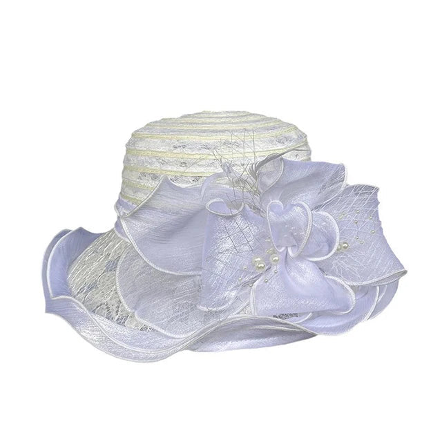 Ivyshape | Wide Bucket Hat with Bow