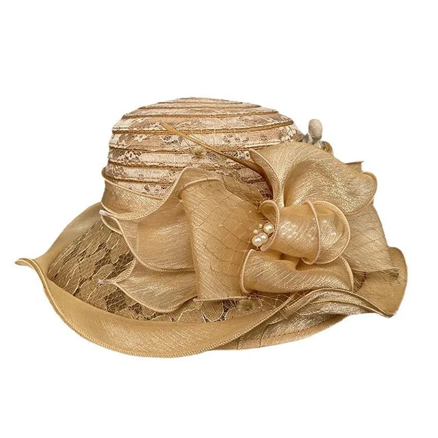 Ivyshape | Wide Bucket Hat with Bow