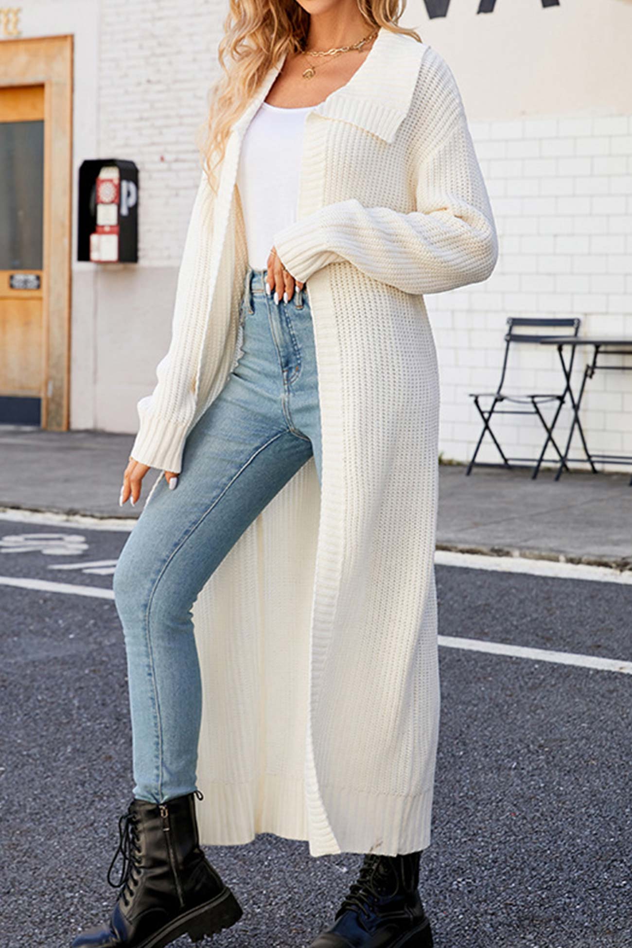 Ribbed Knit Open Front Cardigan