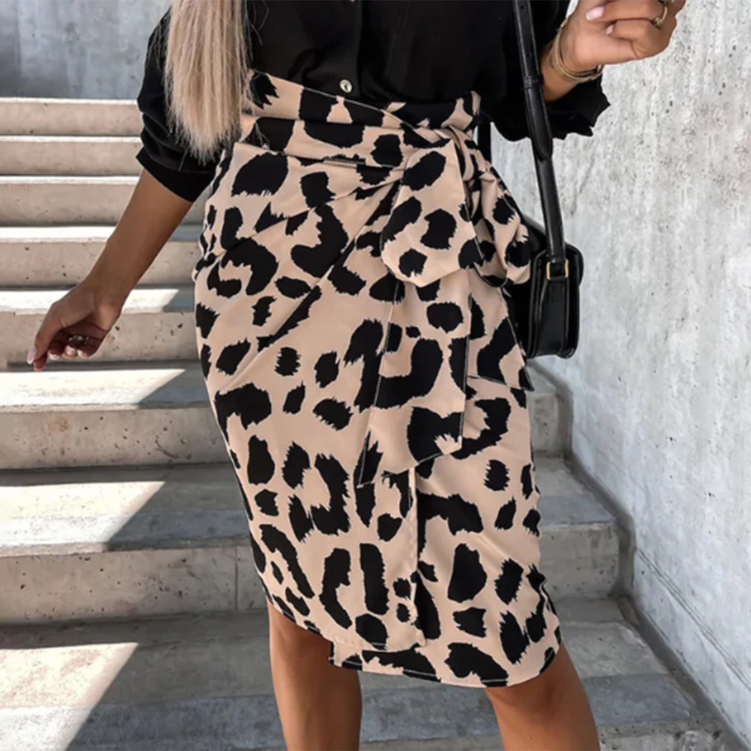 Ivyshape | Leopard Print Skirt for Women