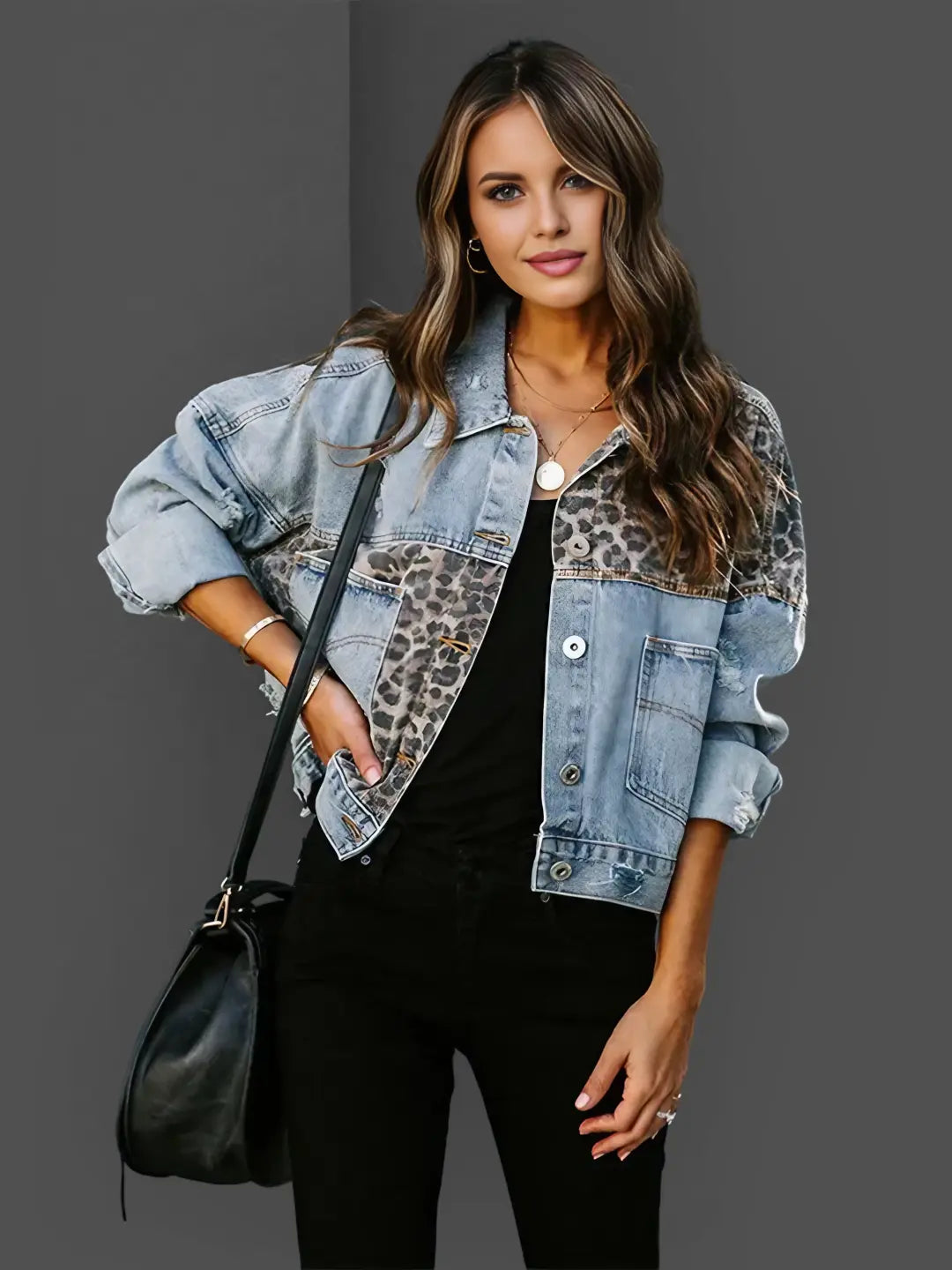 Ivyshape | Stylish Leopard Jacket