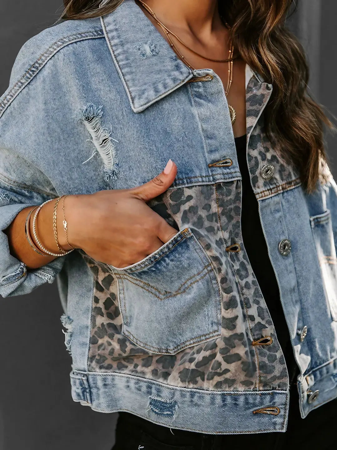 Ivyshape | Stylish Leopard Jacket