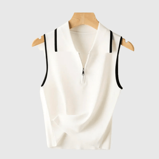 Ivyshape | Women's Sleeveless Blouse Elegant Cass Design