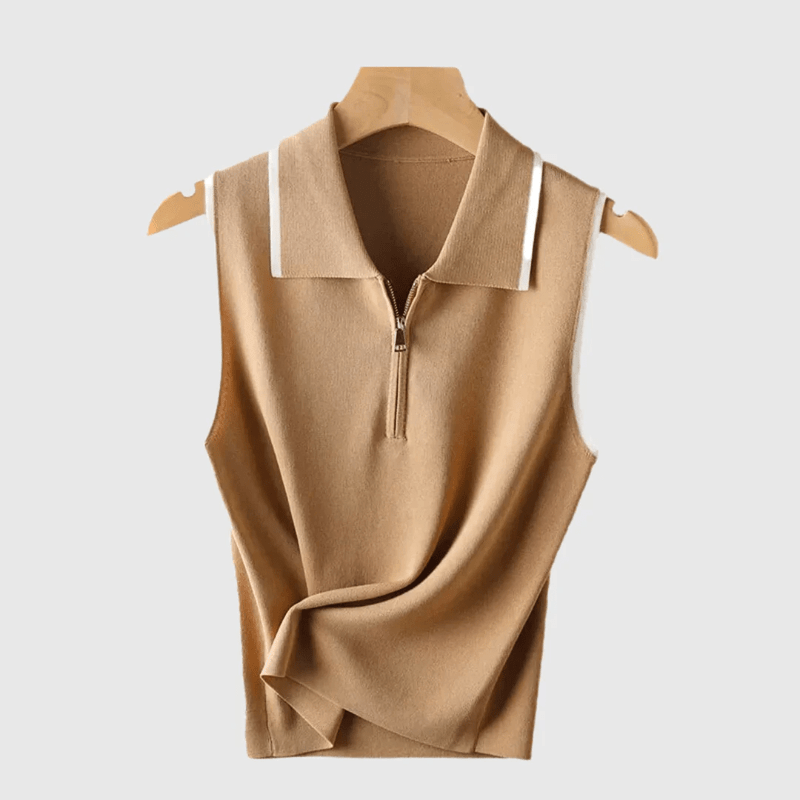 Ivyshape | Women's Sleeveless Blouse Elegant Cass Design