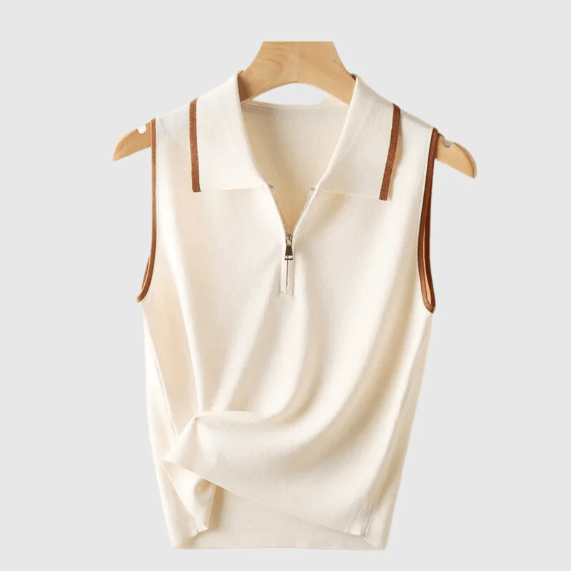 Ivyshape | Women's Sleeveless Blouse Elegant Cass Design