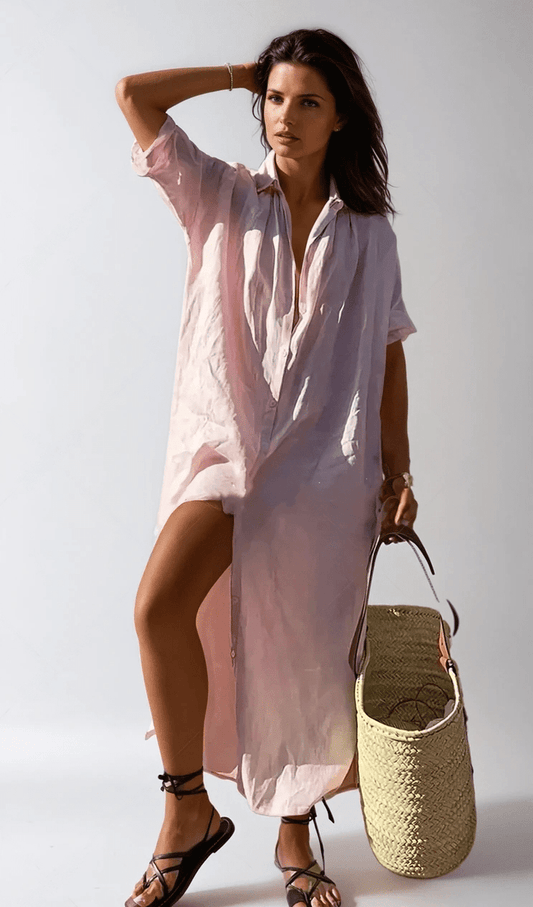 Ivyshape | Stylish and Breathable Linen Summer Dress for Effortless Chic