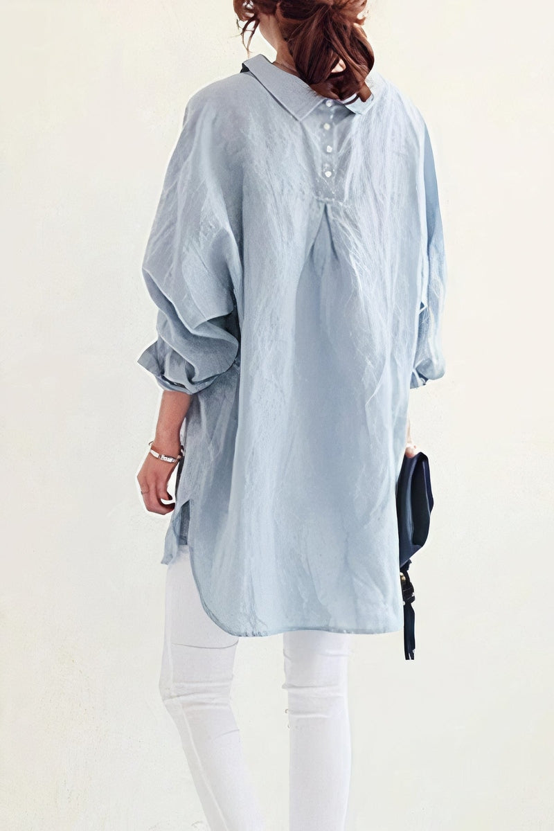 Ivyshape | Women's Oversized Linen Shirt Breathable & Stylish Comfort