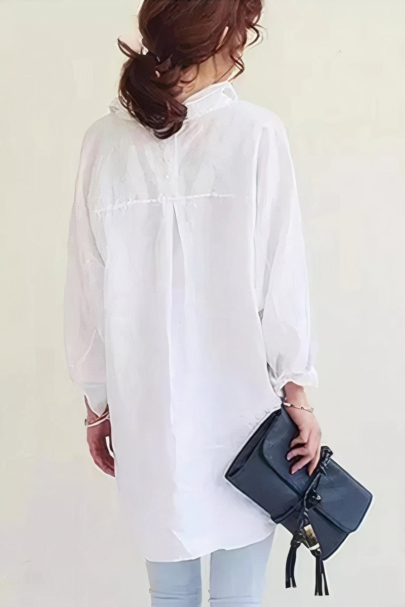 Ivyshape | Women's Oversized Linen Shirt Breathable & Stylish Comfort