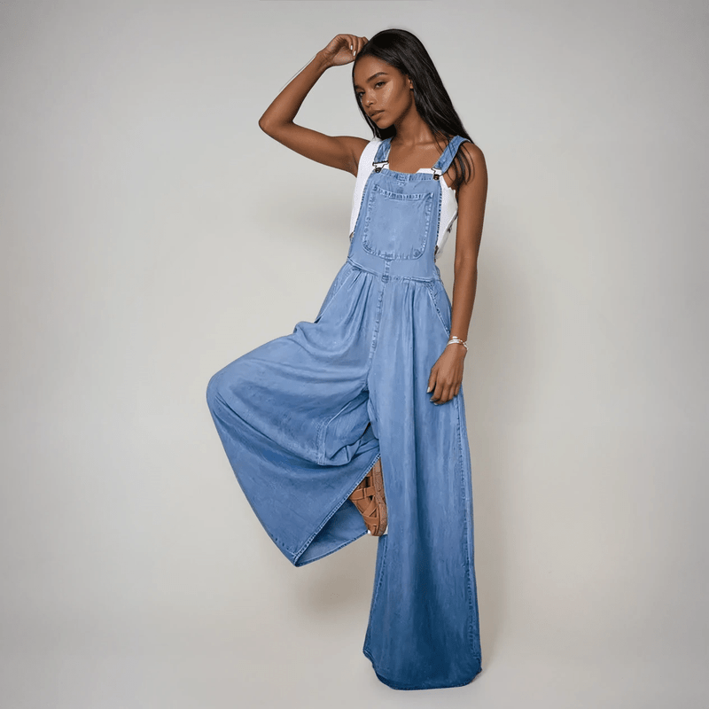 Ivyshape | Stylish Women's Denim Jumpsuit for Effortless Casual Chic