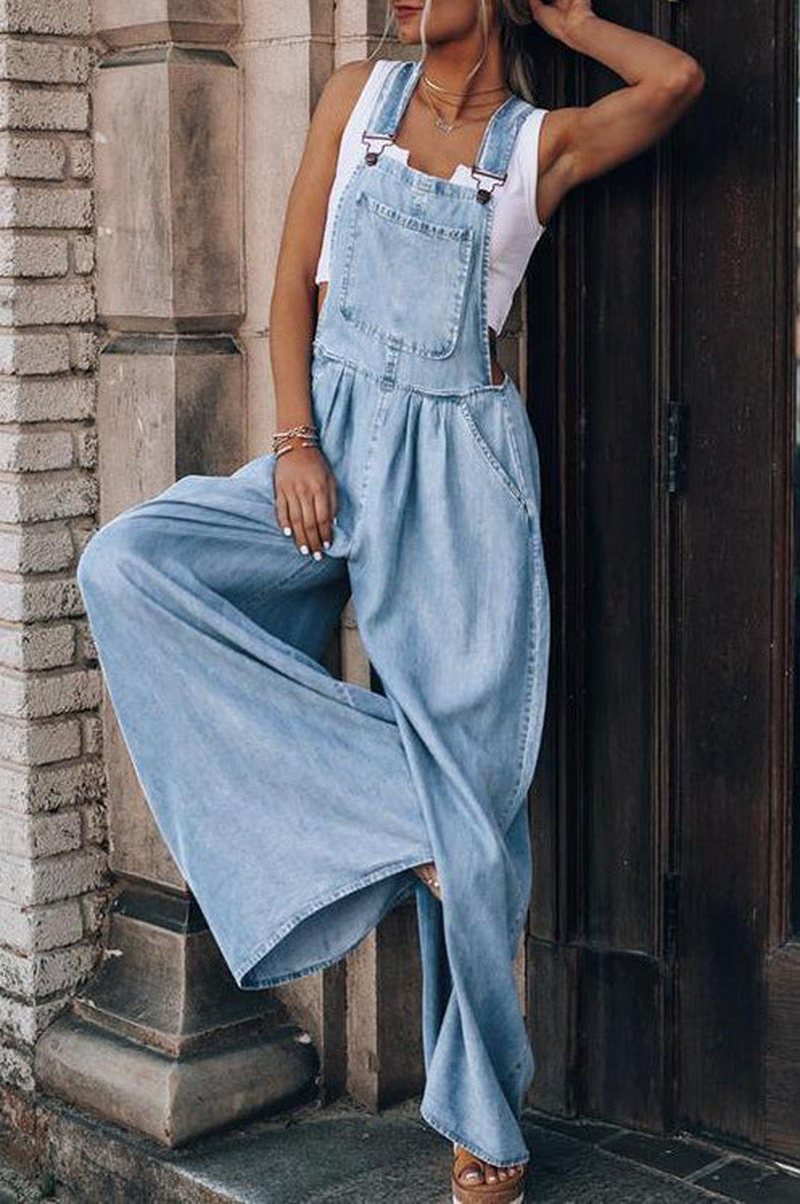 Ivyshape | Stylish Women's Denim Jumpsuit for Effortless Casual Chic