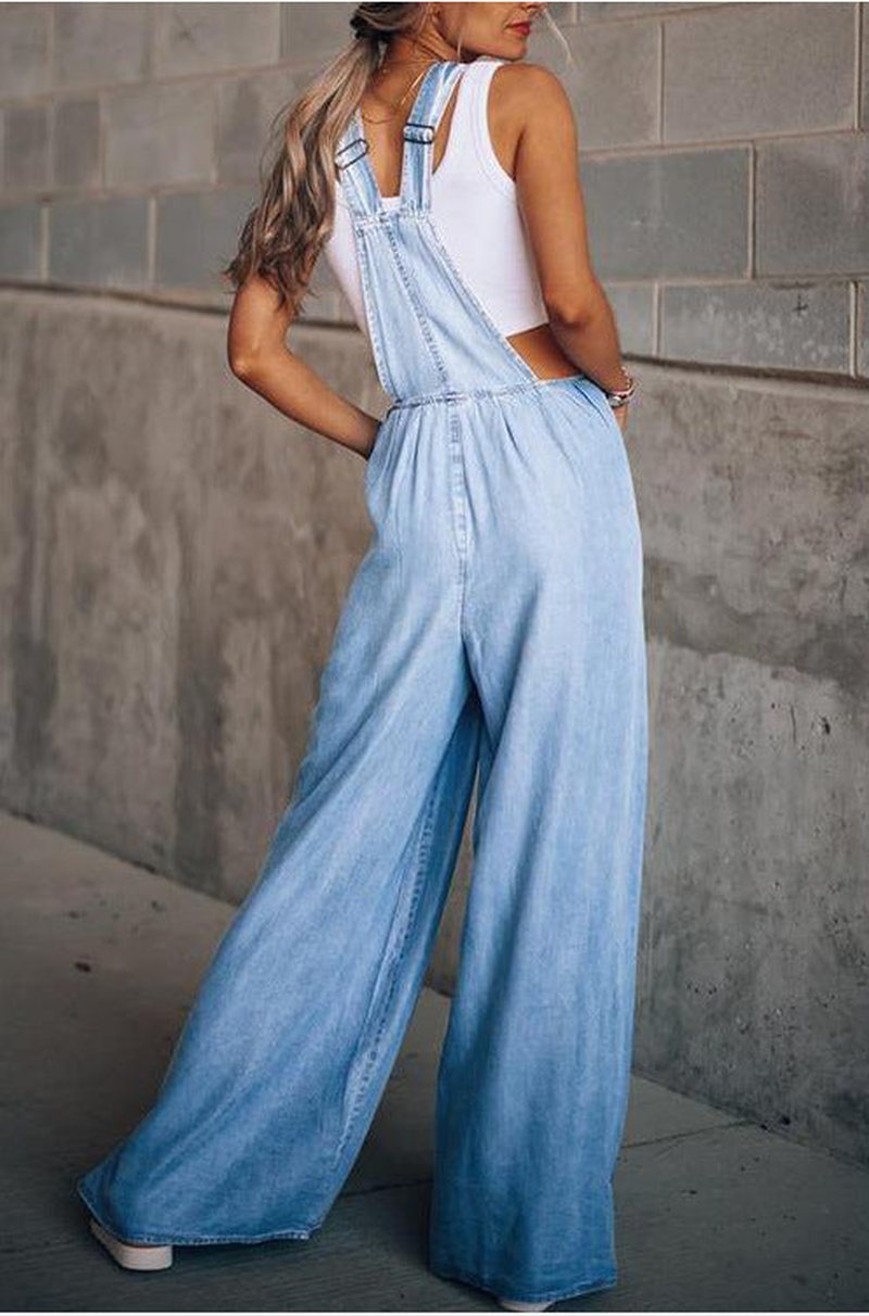 Ivyshape | Stylish Women's Denim Jumpsuit for Effortless Casual Chic