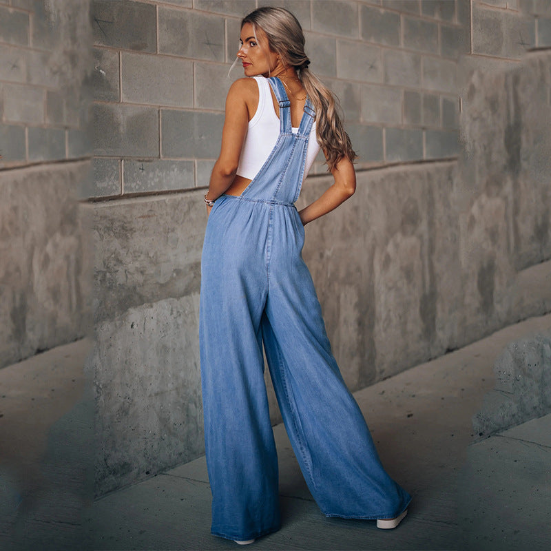 Ivyshape | Stylish Women's Denim Jumpsuit for Effortless Casual Chic