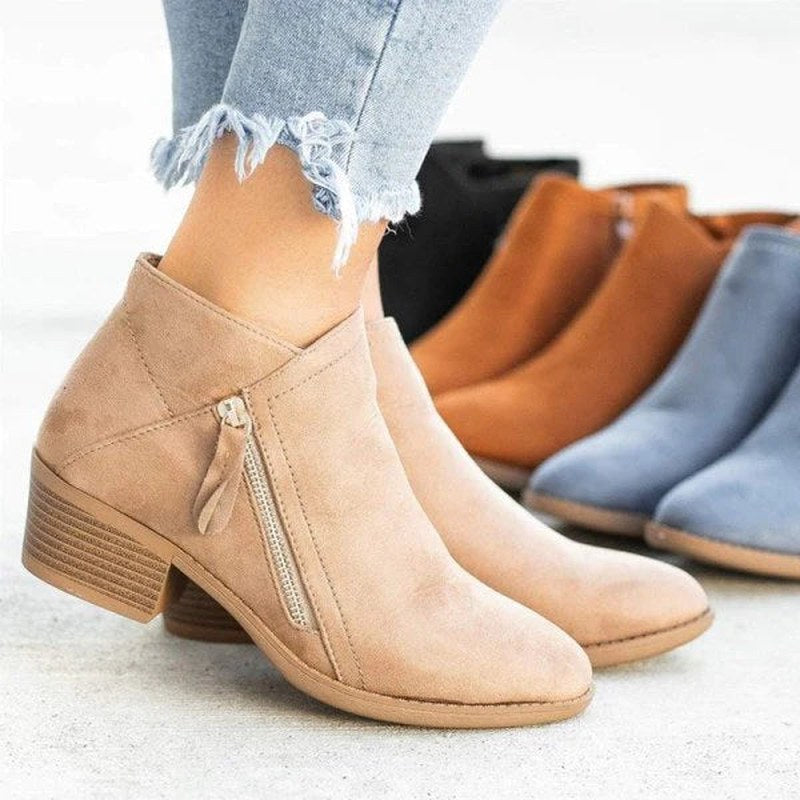 Ivyshape | Stylish Leather Orthopedic Boots for Women