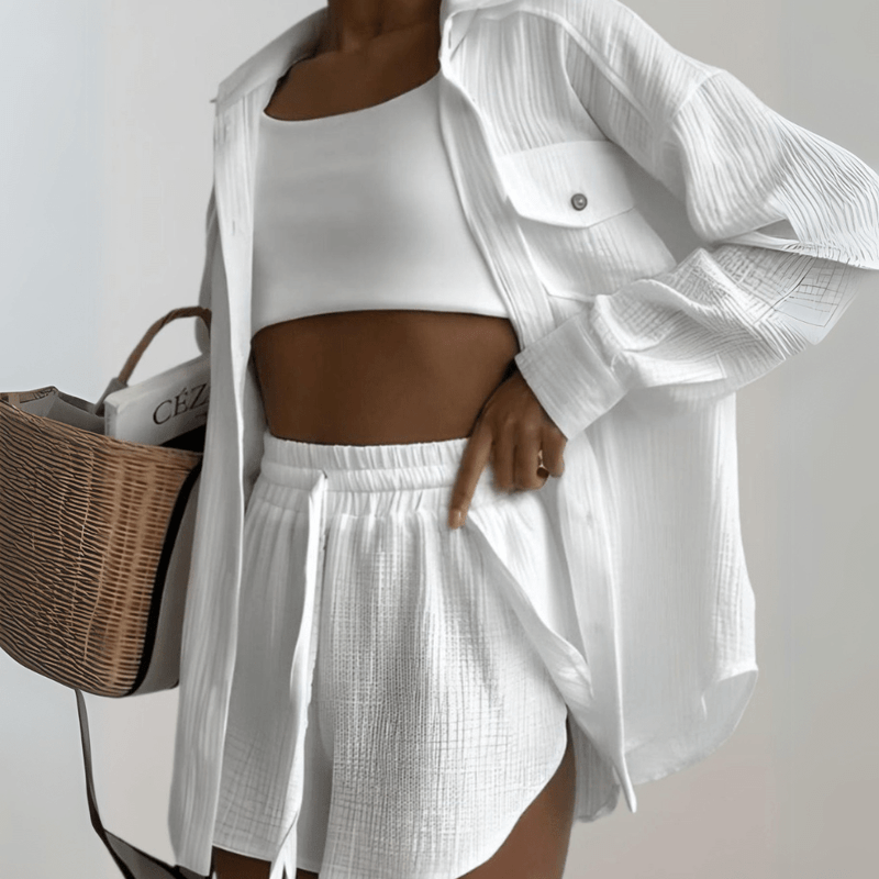 Ivyshape | Women's Shorts and Shirt Set Stylish Summer Outfit By Mikaia