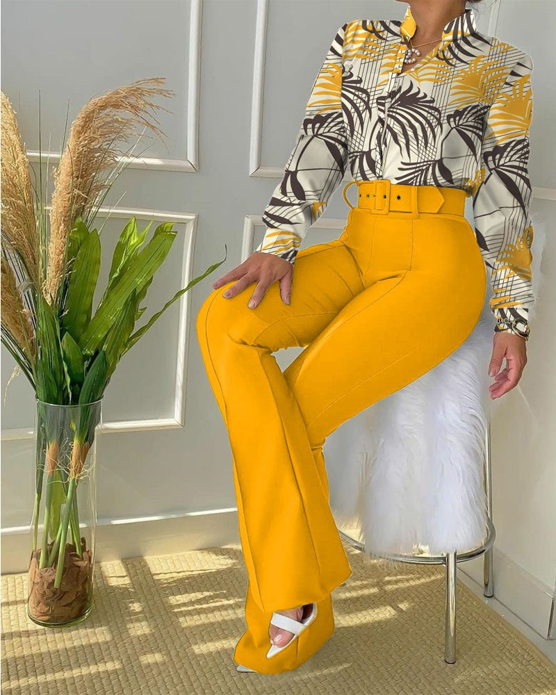 Ivyshape | Women's Business Blouse & Pants Set Adrienne