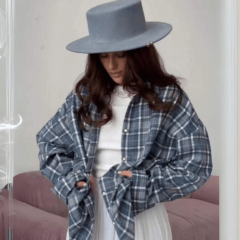 Ivyshape | Oversized Flannel Shirt for Women Pavlina Cozy & Stylish