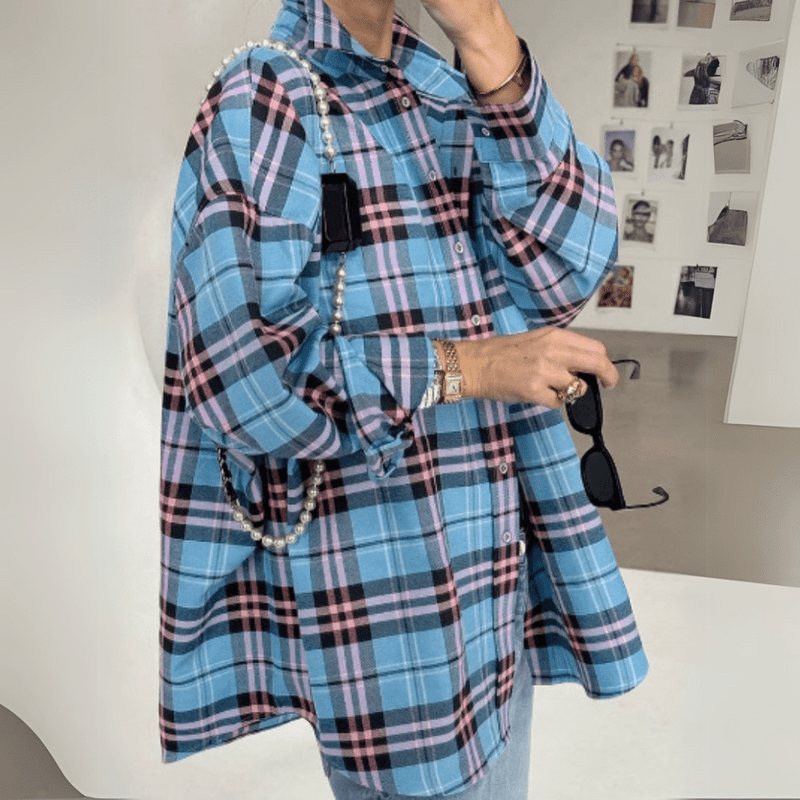 Ivyshape | Oversized Flannel Shirt for Women Pavlina Cozy & Stylish