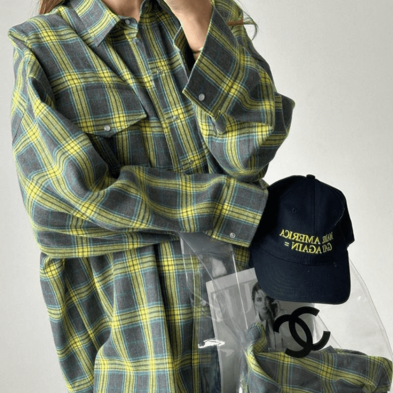 Ivyshape | Oversized Flannel Shirt for Women Pavlina Cozy & Stylish