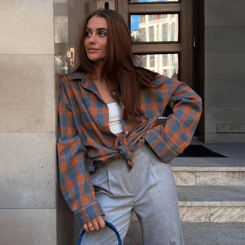 Ivyshape | Oversized Flannel Shirt for Women Pavlina Cozy & Stylish