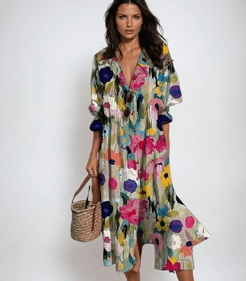 Ivyshape | Lightweight Boho Summer Dress for Women with Relaxed Fit