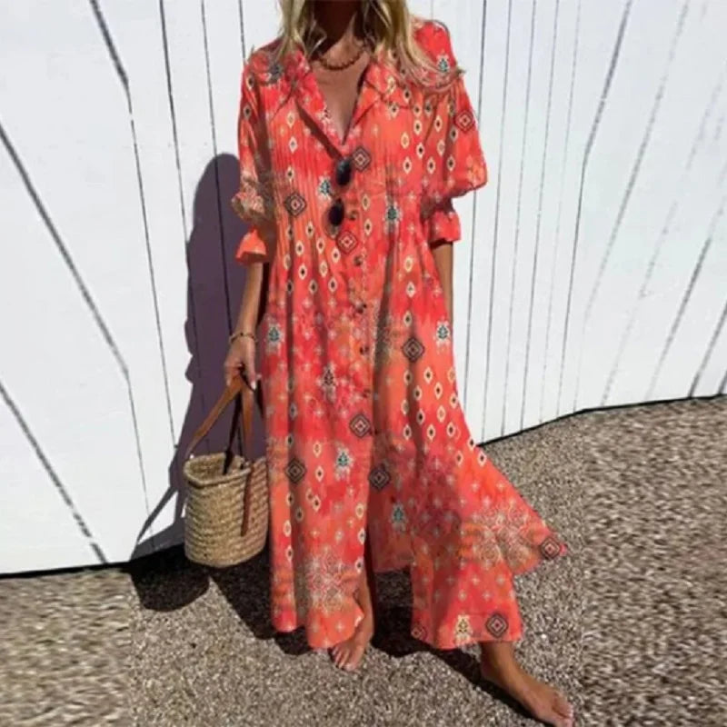 Ivyshape | Lightweight Boho Summer Dress for Women with Relaxed Fit