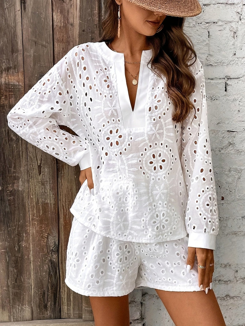 Ivyshape | Women's Spring & Summer Embroidery Set Stylish & Versatile