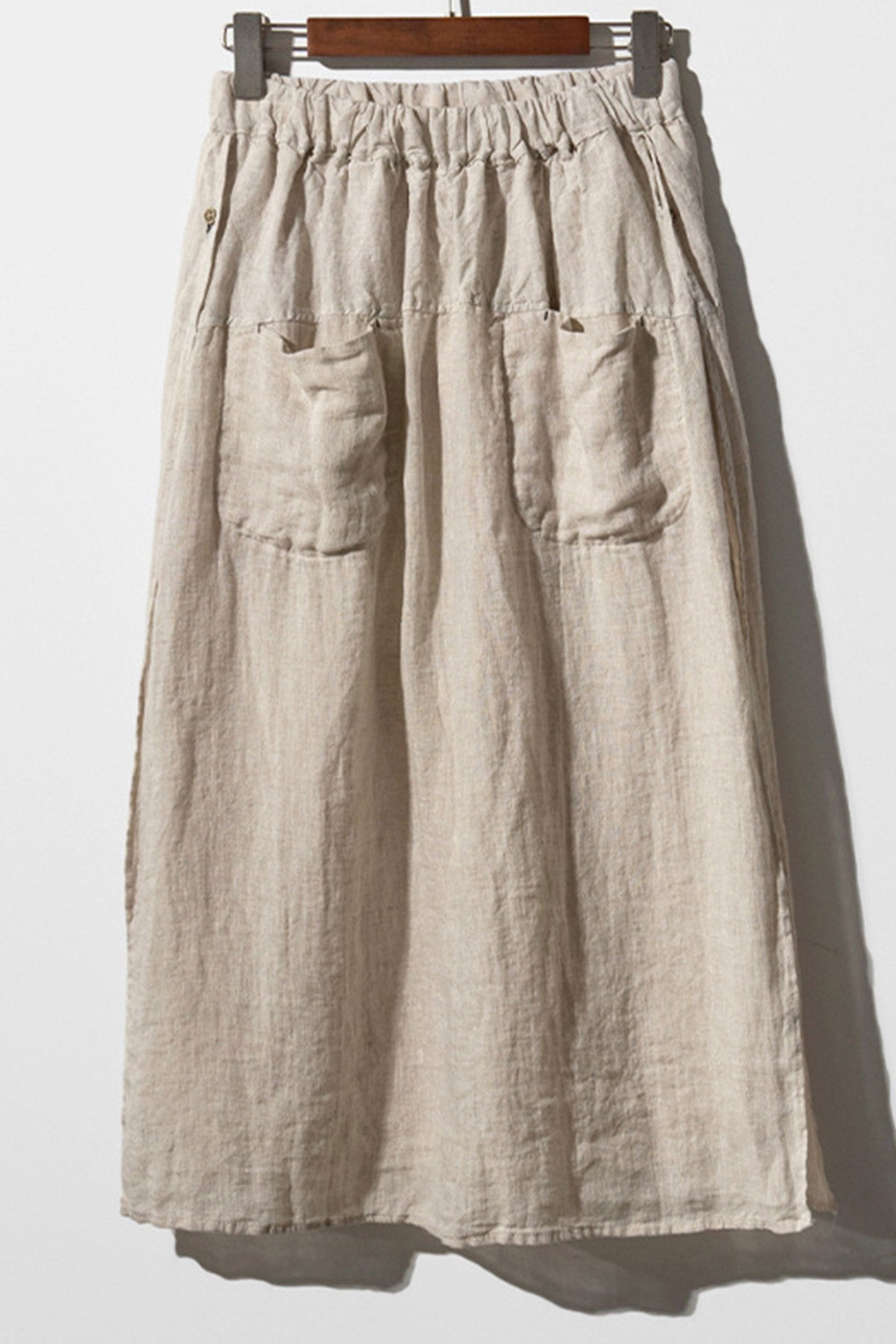 Solid Pocketed Midi Skirt