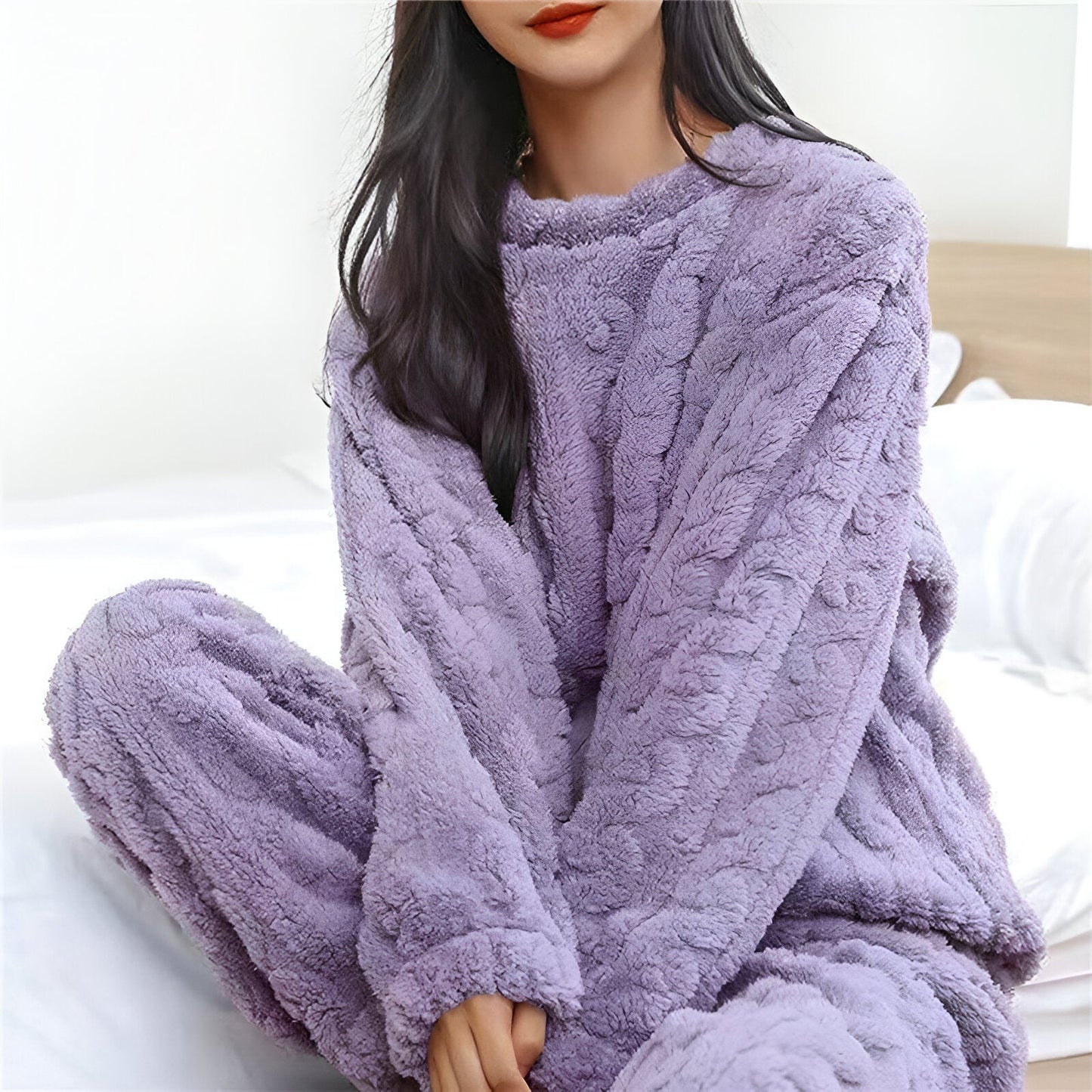 Ivyshape | Warm & Fluffy Fleece Pajamas