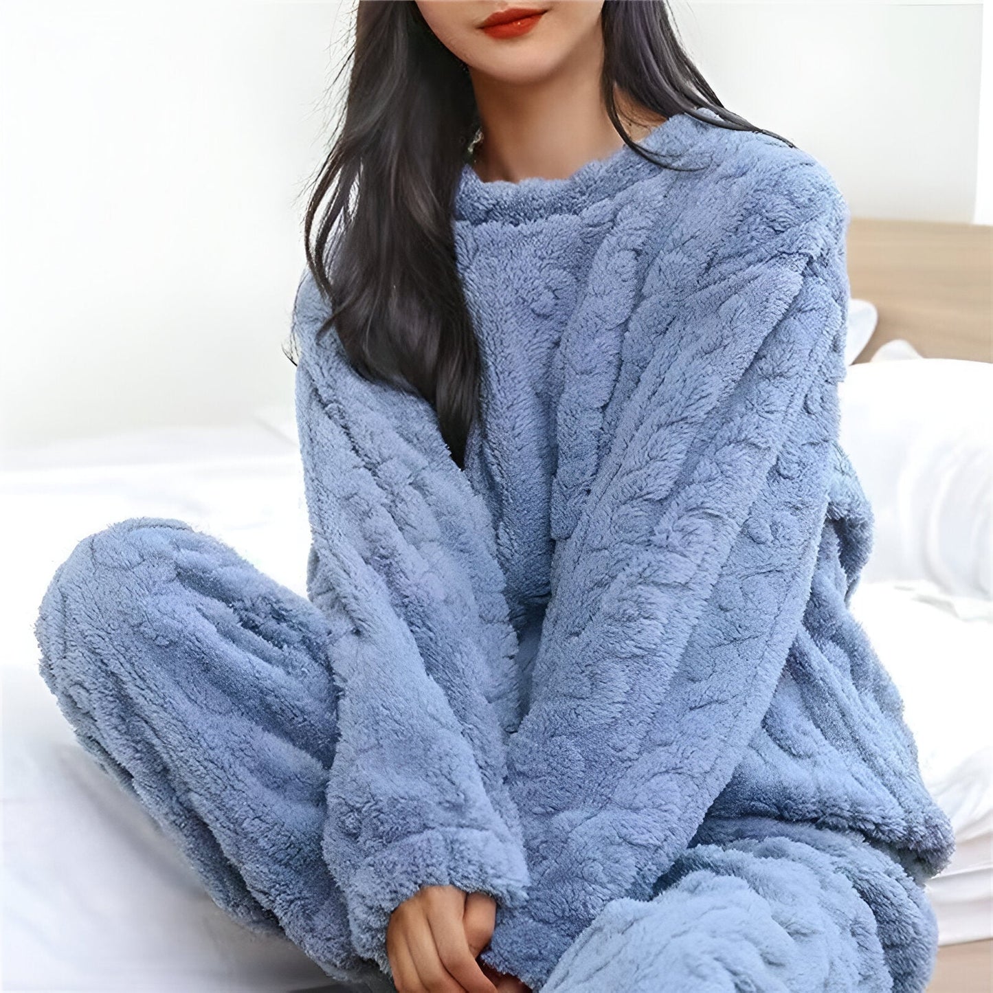 Ivyshape | Warm & Fluffy Fleece Pajamas