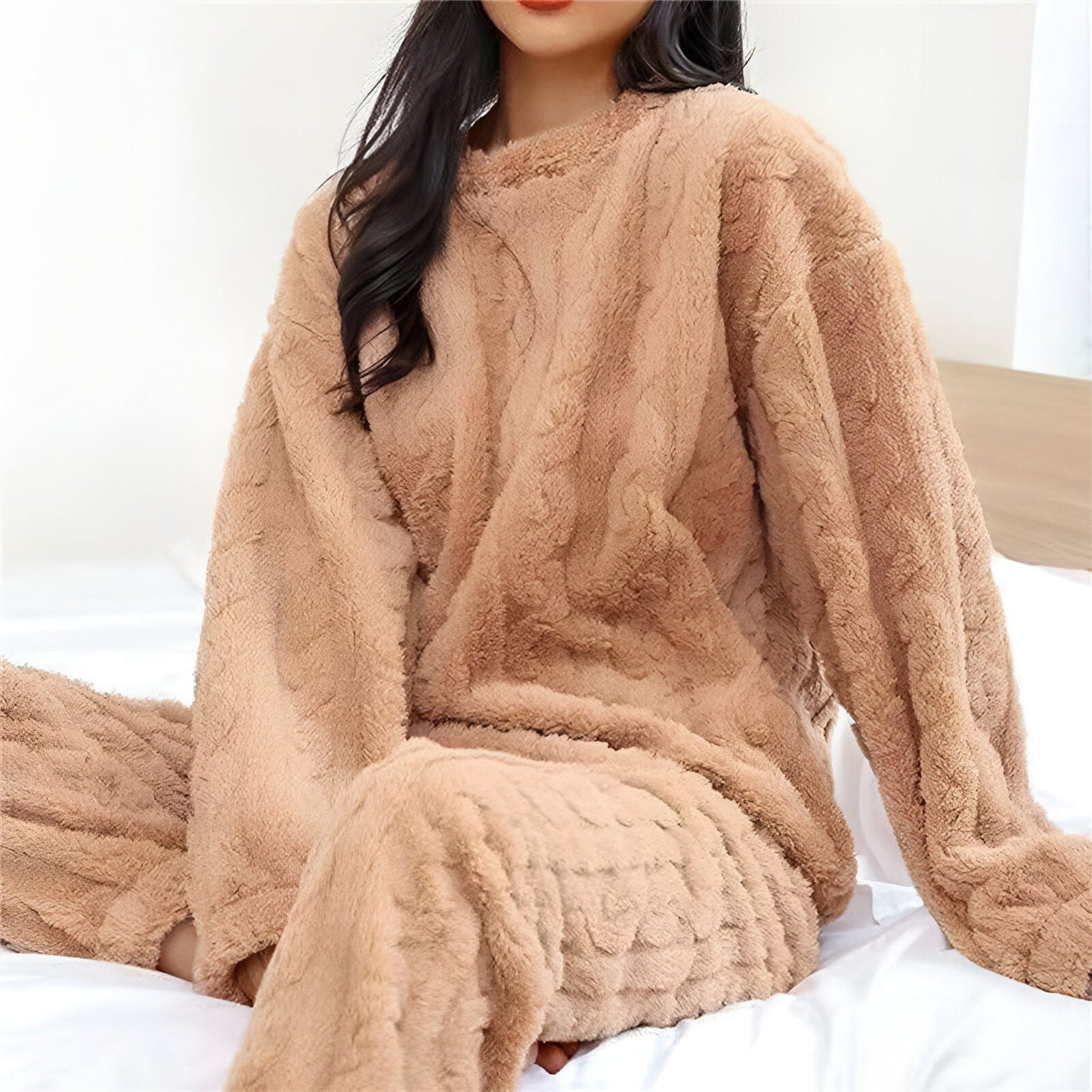 Ivyshape | Warm & Fluffy Fleece Pajamas