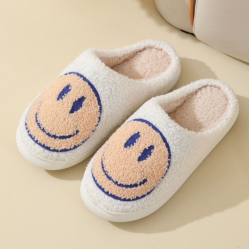Ivyshape | Large Smiley Pattern Fur Slippers