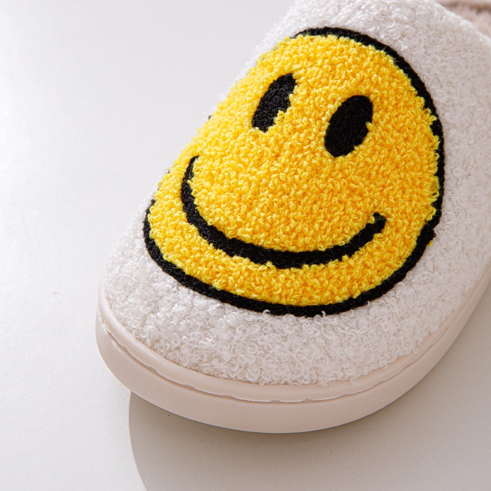 Ivyshape | Large Smiley Pattern Fur Slippers