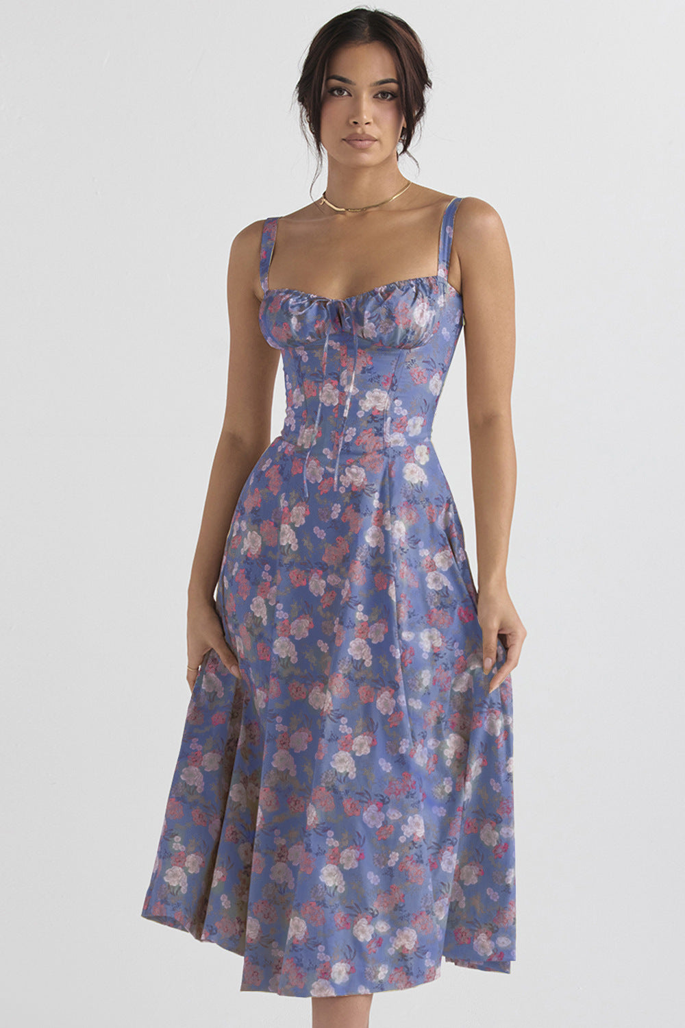 Ivyshape | Women's Slit Summer Dress Floral