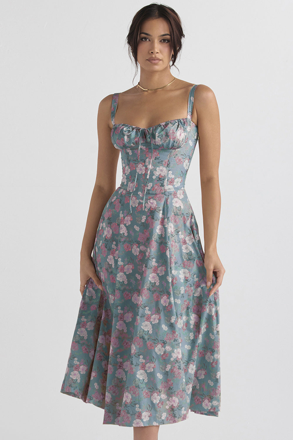 Ivyshape | Women's Slit Summer Dress Floral