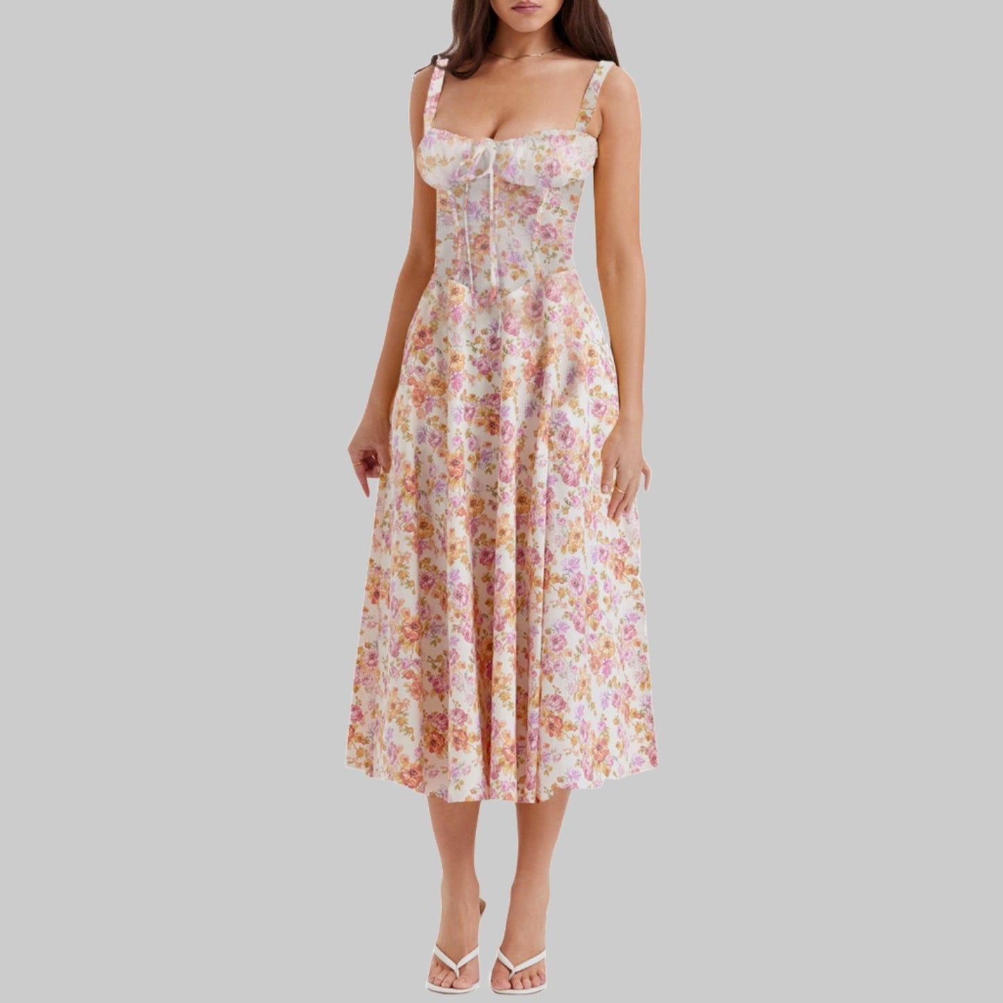 Ivyshape | Women's Slit Summer Dress Floral