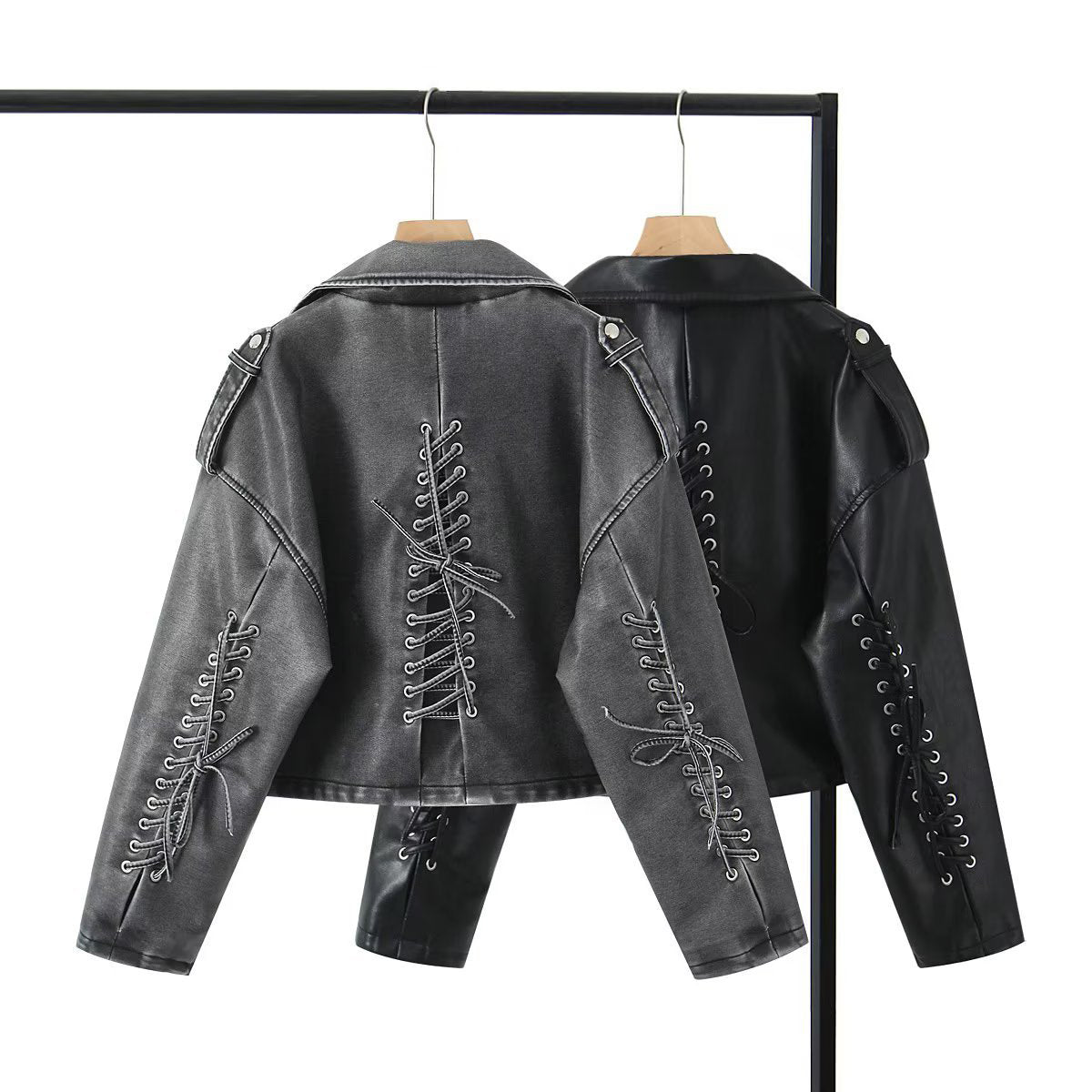 Ivyshape | Tassou Cityscape Leather Jacket